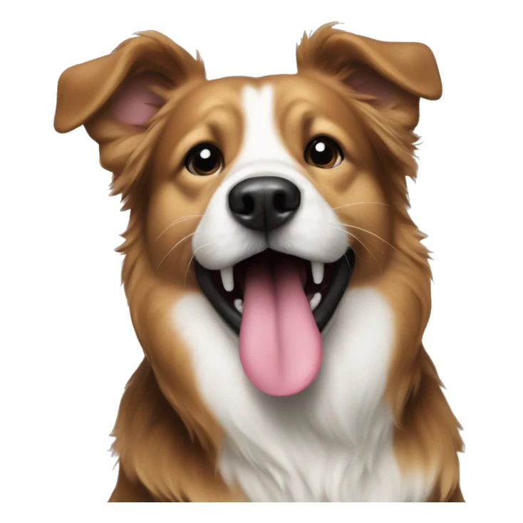 playful dog with tongue out black sticker