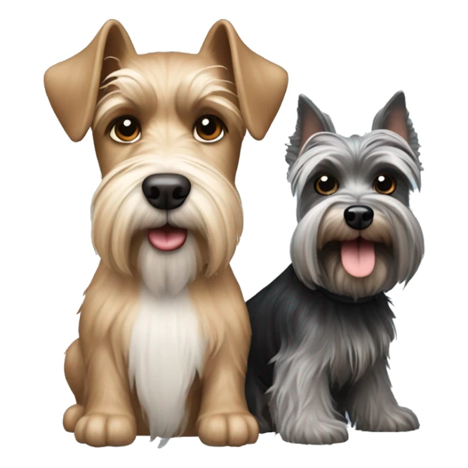 Yorshire and Schnauzer dog sticker
