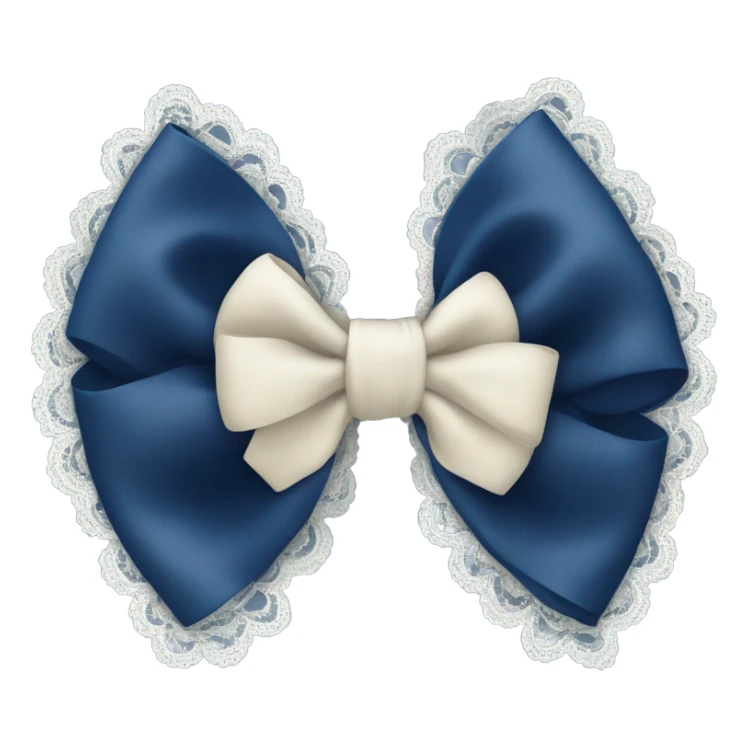 navi blue bow with lace sticker