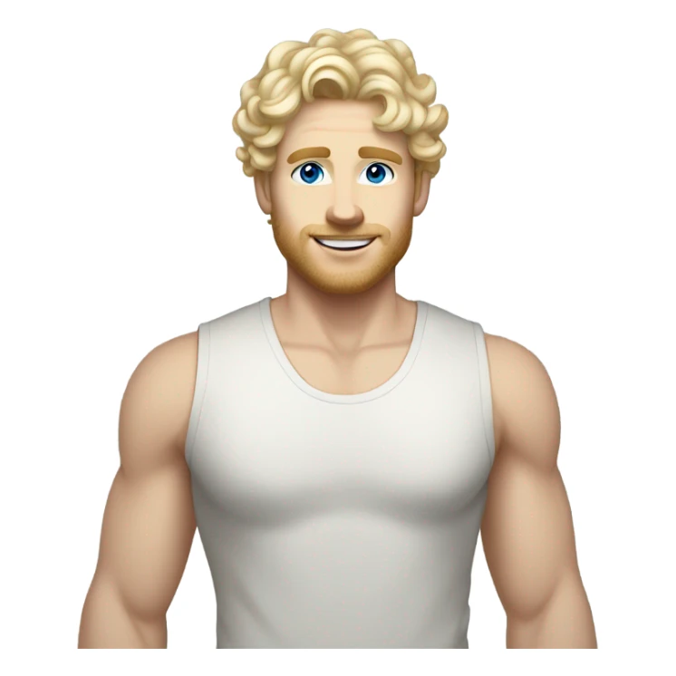 full body light curl blonde 30yo man blue eyed pale skin sticker