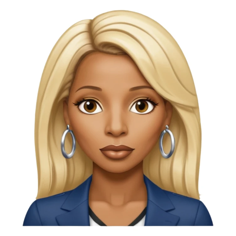 Mary J Blige with long blonde hair sticker