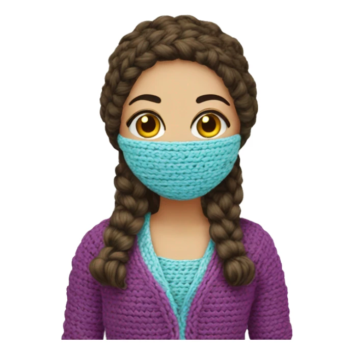 A Girl crochet a scal  sticker