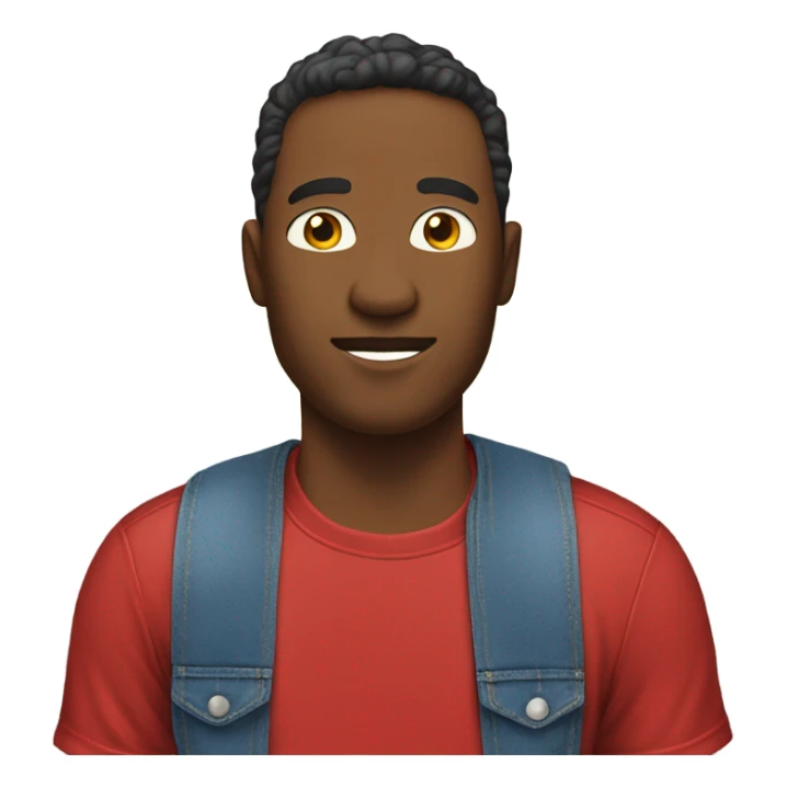 the guy goes to the left in red t-shirt and blue jeans sticker