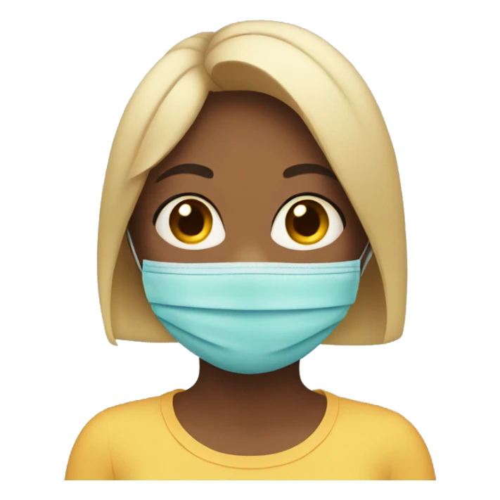 girl wearing mask that covers mouth and nose sticker