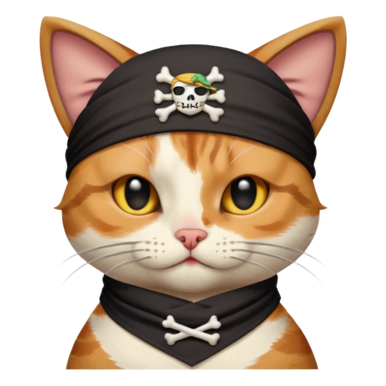 pirate cats with one eye closed with band sticker