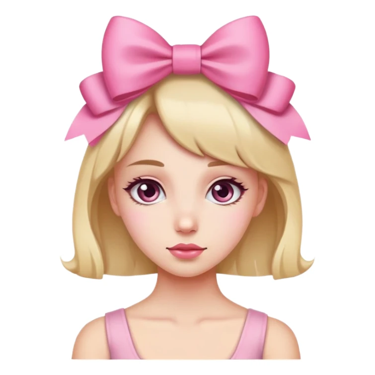 girl with bow on side of head  sticker