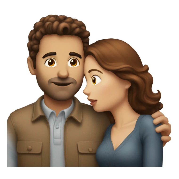A brunette kissing a chestnut-haired man sticker