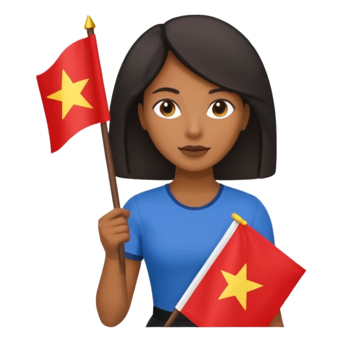 flat Flag holder black woman sticker