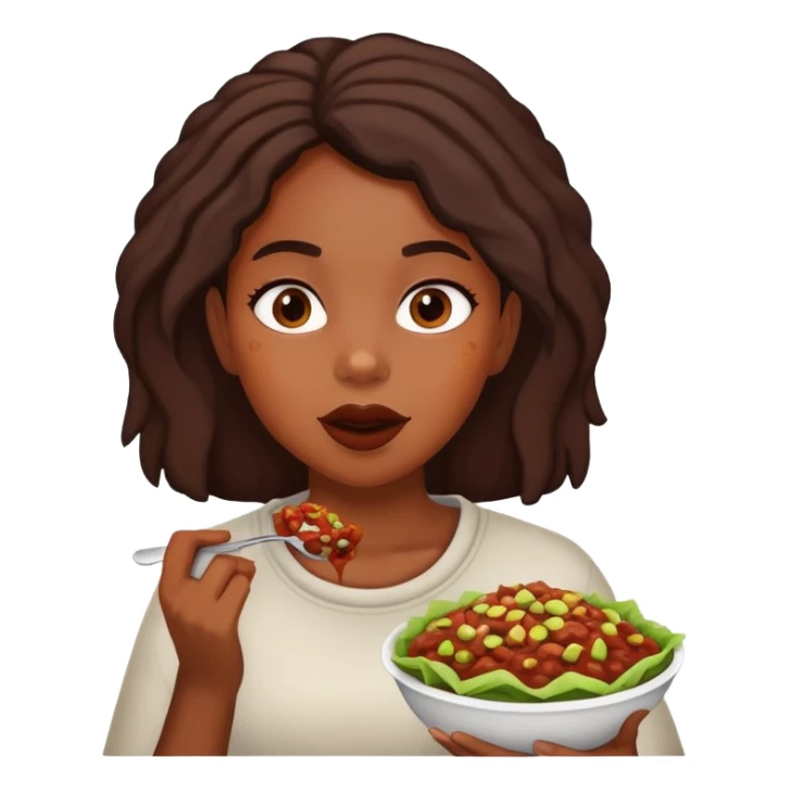 black girl eating chipotle  sticker