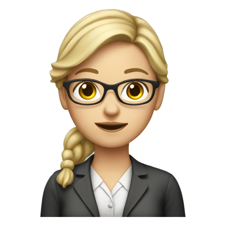 White girl teacher with an apple  sticker