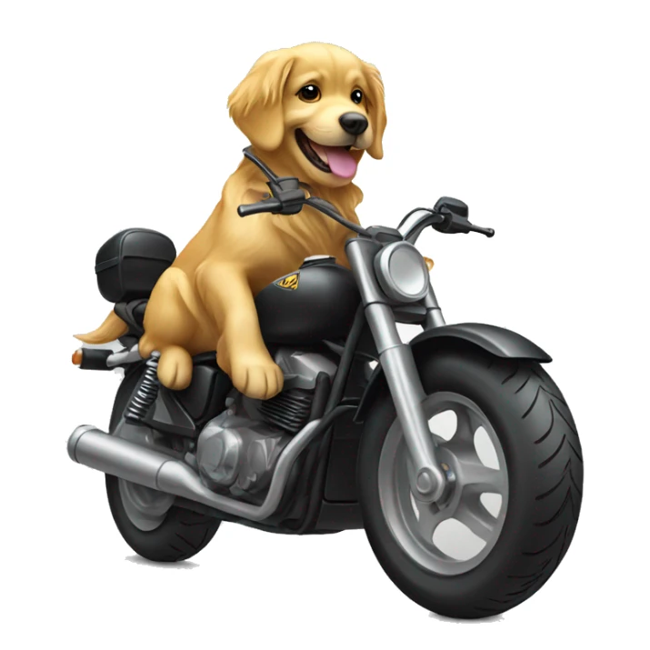 Golden retriever riding a motorcycle  sticker