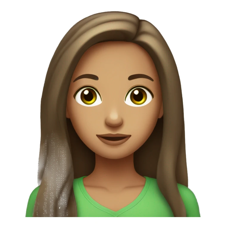 tan girl with long brown hair green eyes sticker