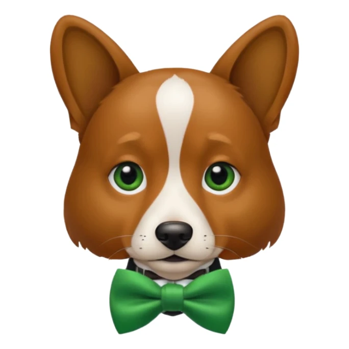 dog with a green bow tie sticker