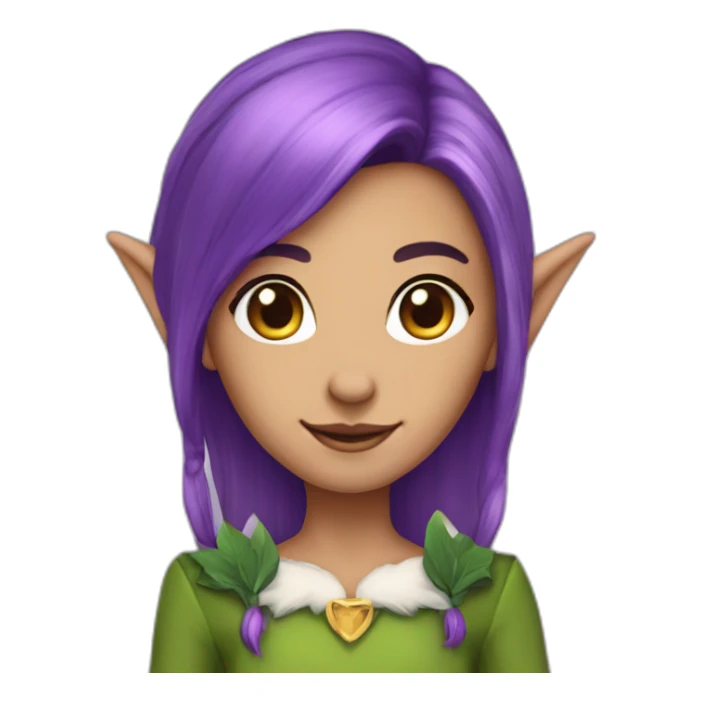 elf-girl-purple-hair-and-pointy-ears sticker