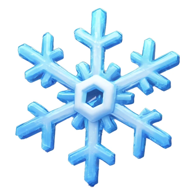 Blue and white snowflake, neon, mobile game, centered, high detail, game asset 3d, isometric art, 3d octane render, 3d asset, lens flare sticker