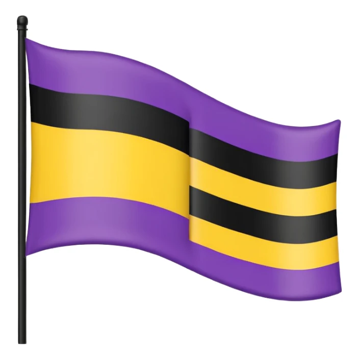 Nonbinary pride flag that goes from the top (black, white ,yellow) to the end (purple) sticker
