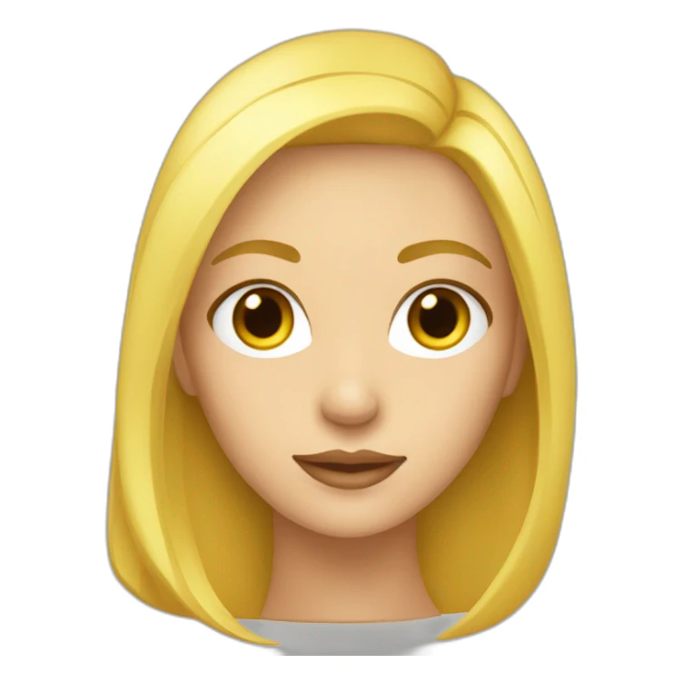 femme aux cheveux blond lisse et au yeux jaune sticker