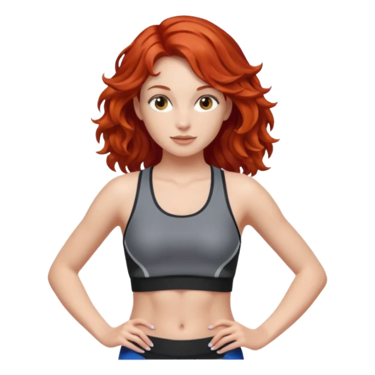 Athletic girl with red wavy hair and smaller boobs sticker
