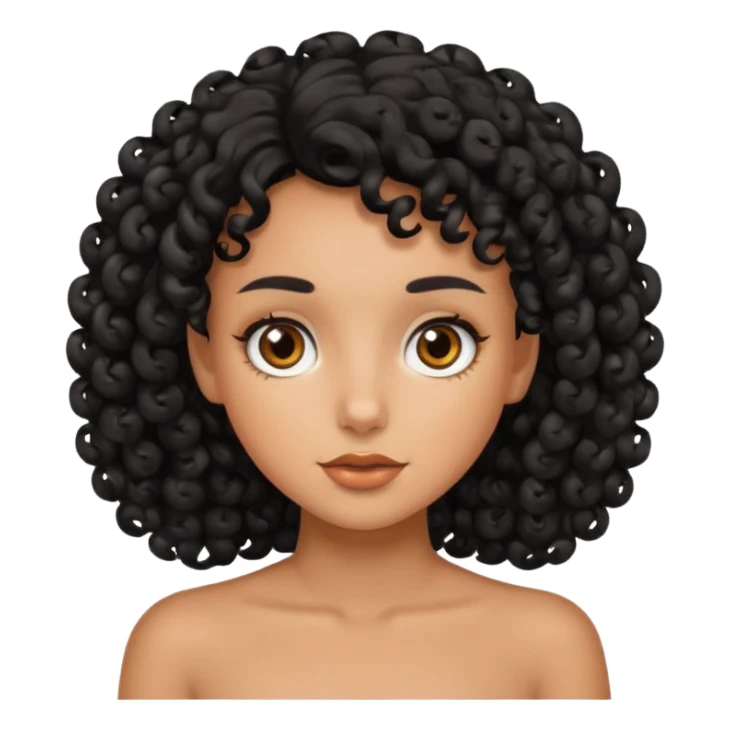 Tanned girl with black curls sticker