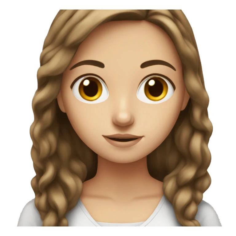 brown hair white girl studying  sticker