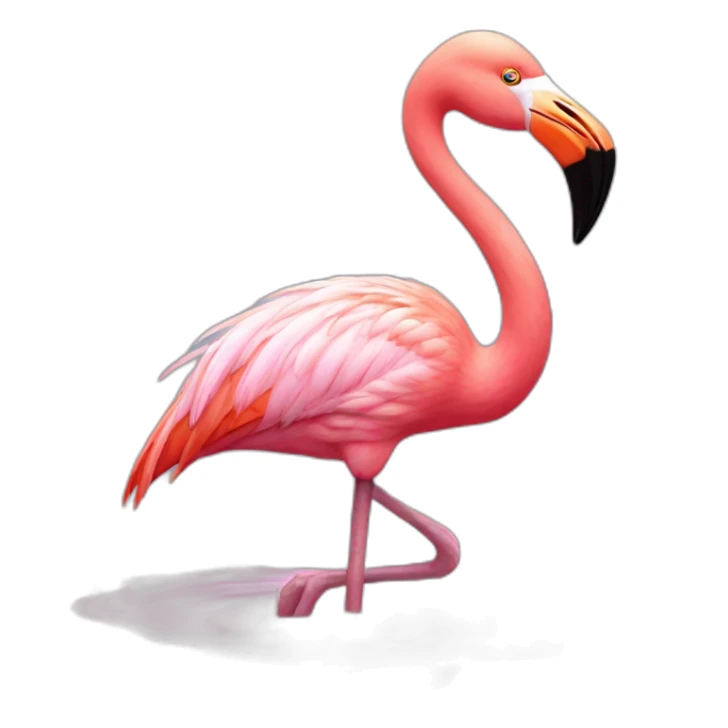 Flamingo drinking lire à baby sticker
