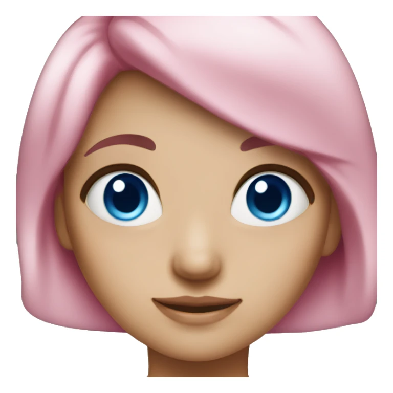 girl with pink hair and blue eye sticker