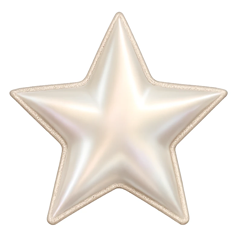 mini star with a pearl sheen, glamorous and stylish, no background sticker