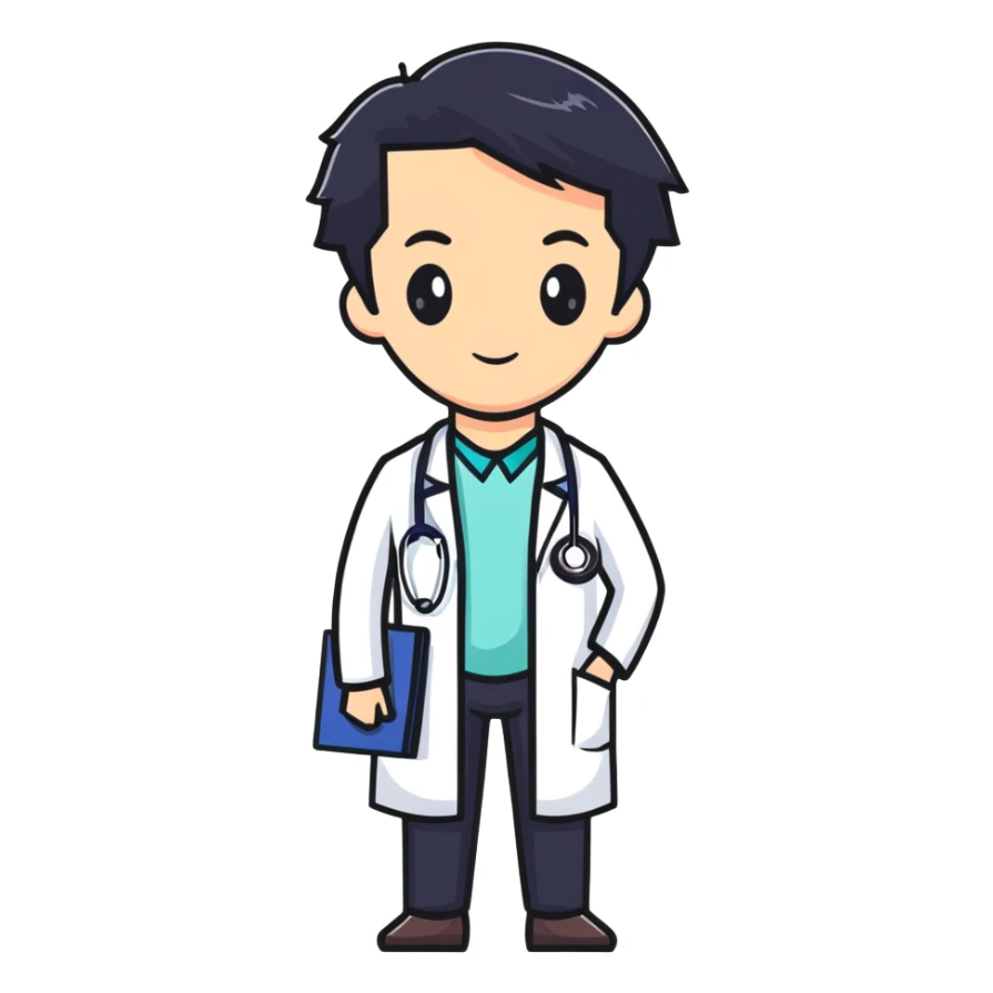doctor with black hair sticker