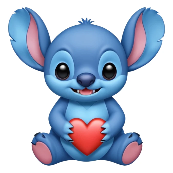 Stich con un corazón diciendo hola bombón sticker