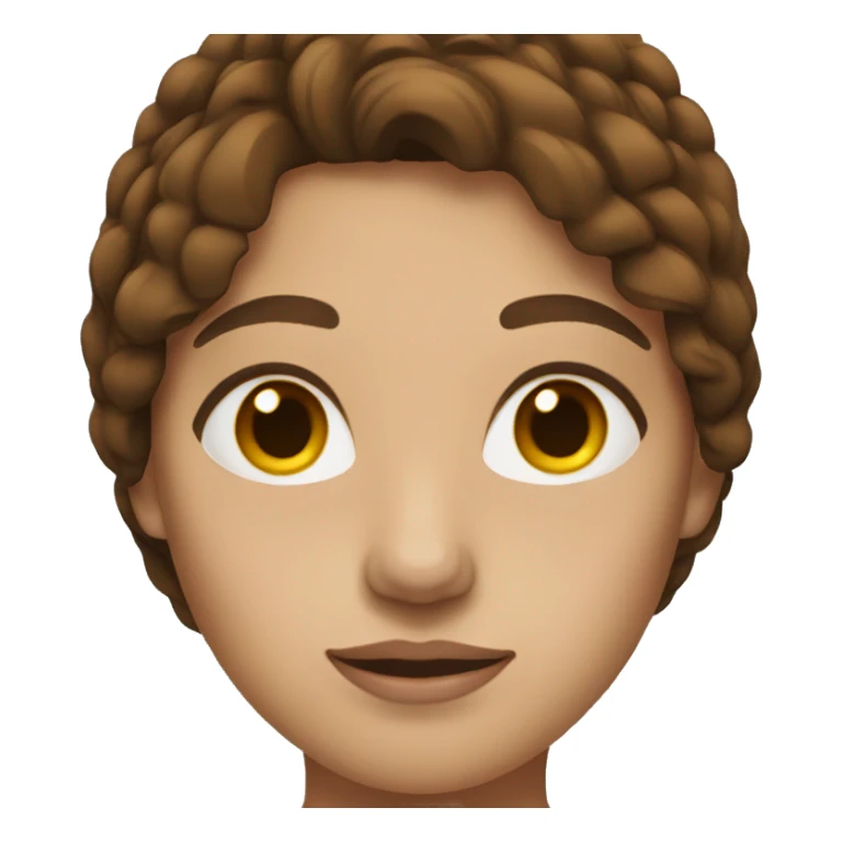 Woman with brown hair and middle part sticker