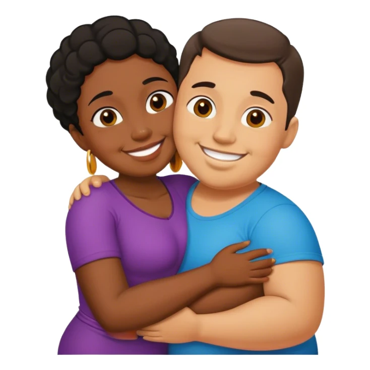 slim short man and fat black woman love sticker