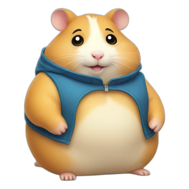 Fat hamster is sitting and waiting at the immigration office  sticker