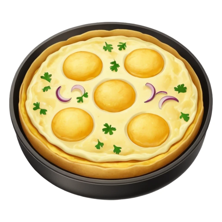 Round spanish potato omelet no plate sticker