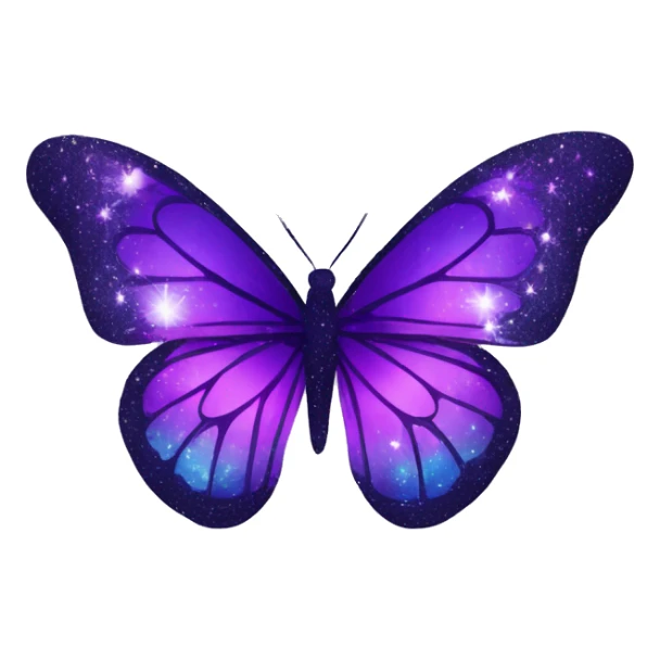 Purple-Shiny-Gem-Crystal-Glitter-Galaxy-Gradient-Sparkle-Stars-Glass-Butterfly sticker