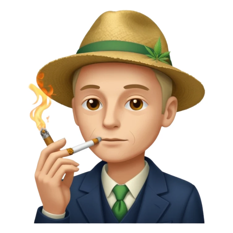 Emoji of Vytautas Eismontas smoking weed sticker