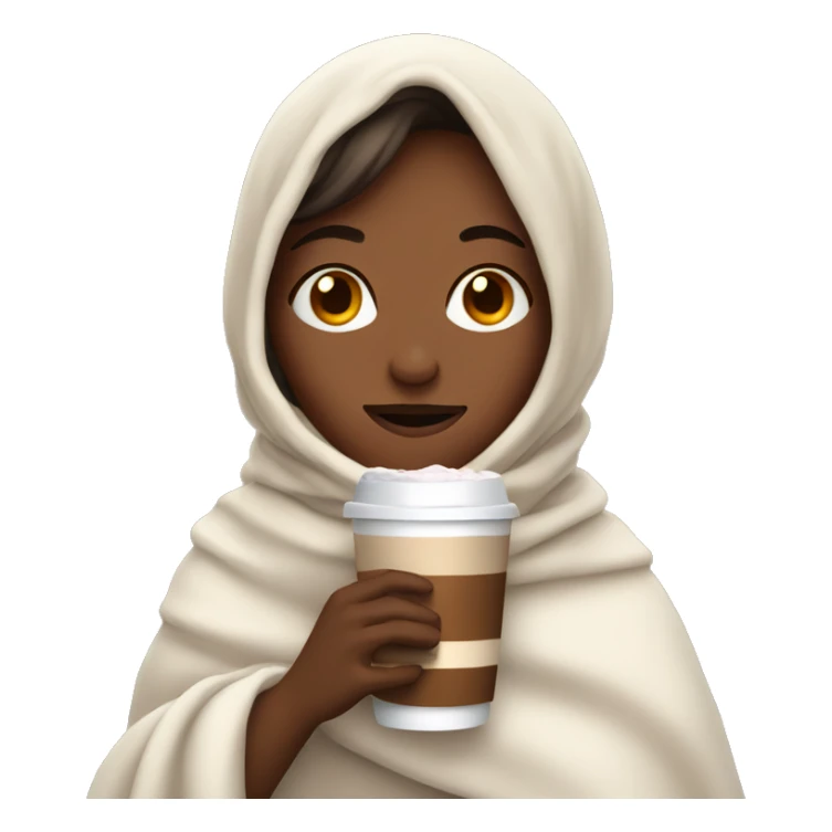 Girl covered with blanket and drink hot chocolate  sticker