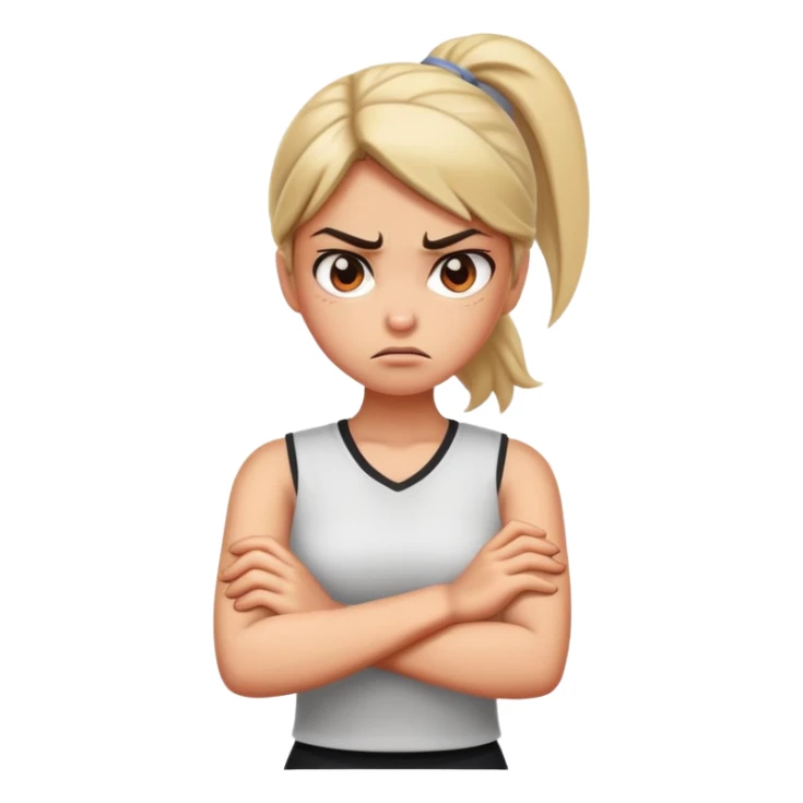 Girl arms crossed angry sticker