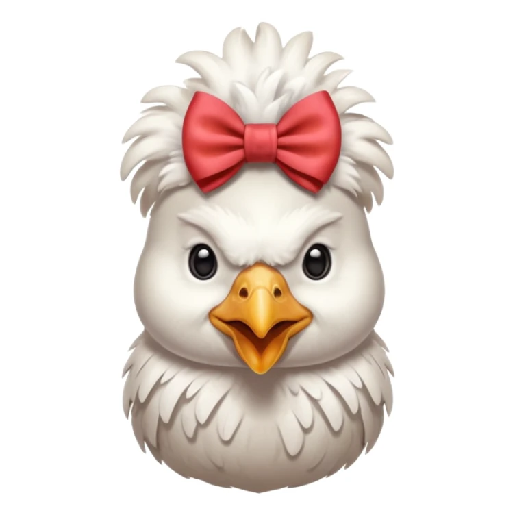 Pollito con un lazo en la cabeza sticker