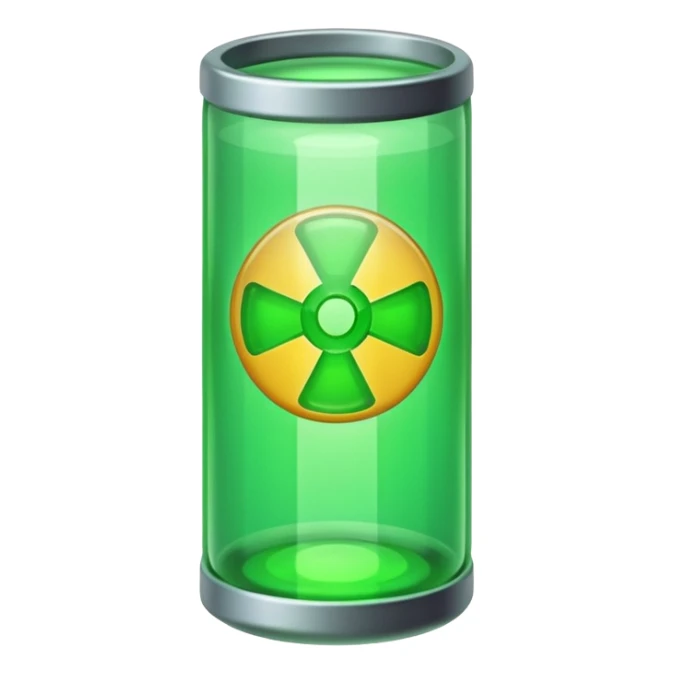 Uranium like inside a tube that we see on tiktok, without the symbol thing, and no line thing, just tube and pure green sticker