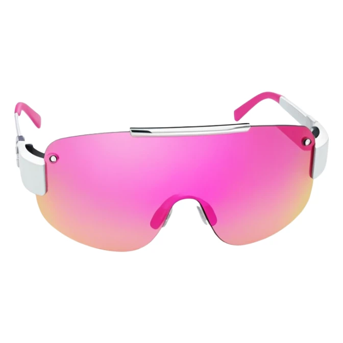 slim frameless pink visor sunglasses, Y2K cyber style, single piece lens sticker