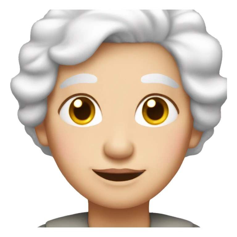 old lady with light pink hair sticker