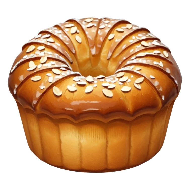French kougelhopf with almonds on the top sticker