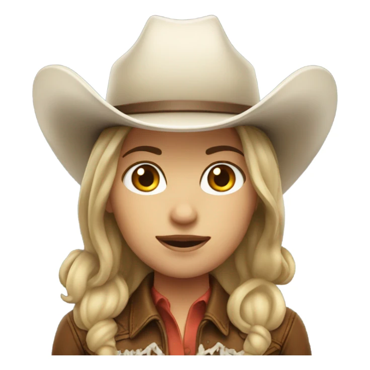 white cowgirl with brown hair sticker