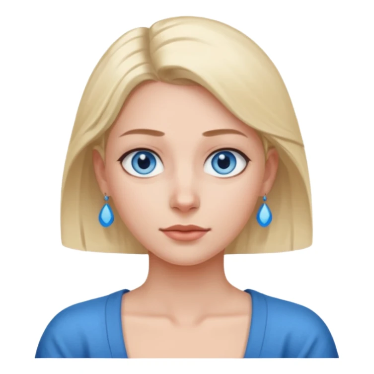 blue eyes, no earrings, shoulder shrug sticker