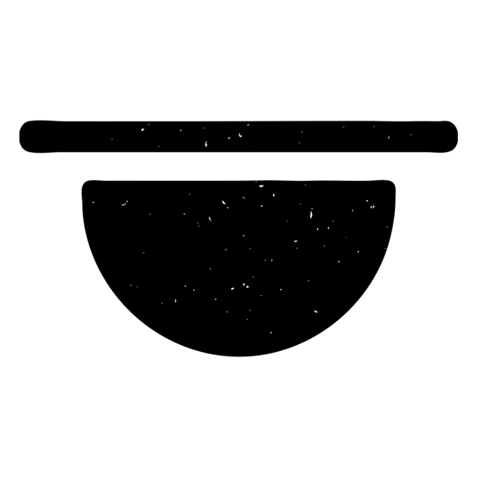 half-circle or geometric shapes below a line with worn distressed effect sticker