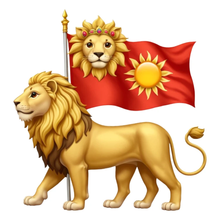 Persian lion and the sun flag sticker