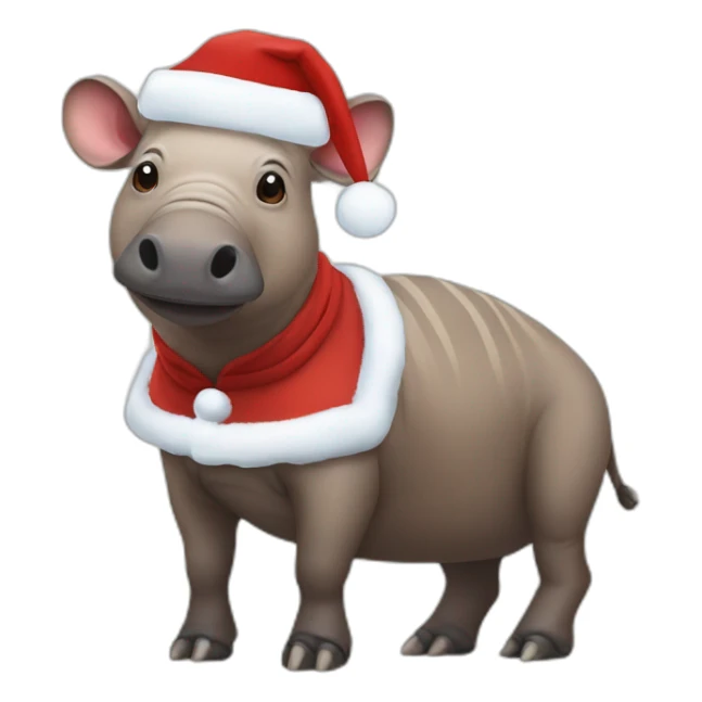 Babirusa wearing santa claus outfit sticker