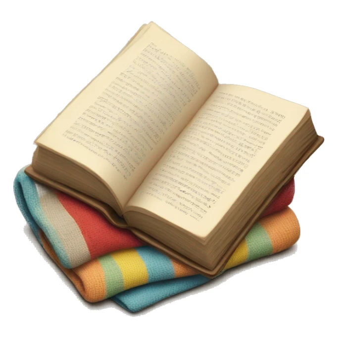 Open book on top of folded blanket sticker