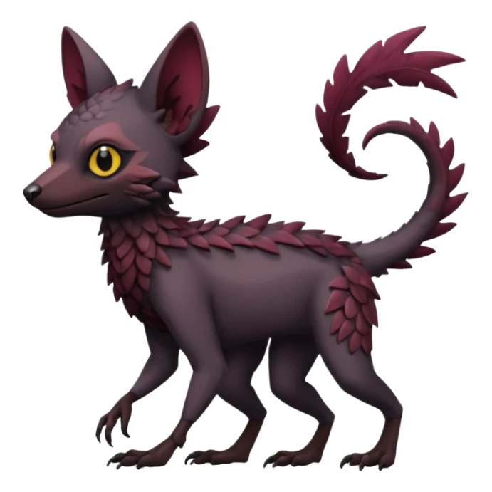 black Trico-hybrid-creature dark burgundy (full body) sticker