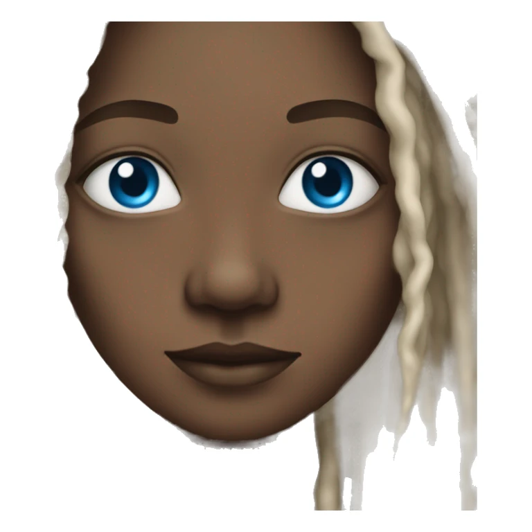 african american mae, white dreads, blue eyes sticker